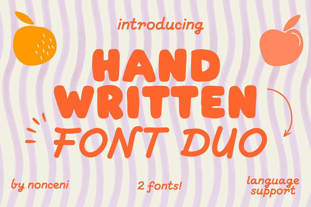 Handwriting Cute Playful Font Duo, a Handwritten Font by Nonceni (Photo 1 of 10)