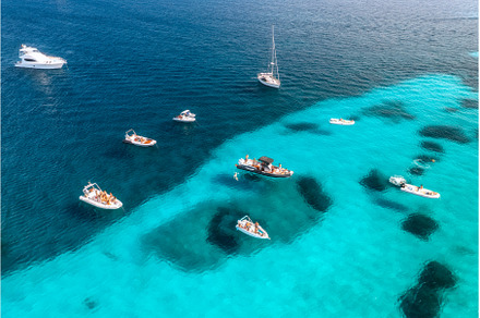 Aerial view of luxury yacht and boat, a Nature Photo by den-belitsky
