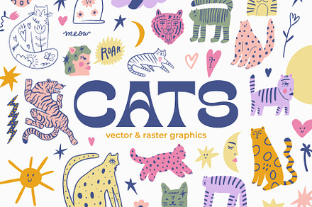Cats Bundle, an Animal Illustration by Annie Konst