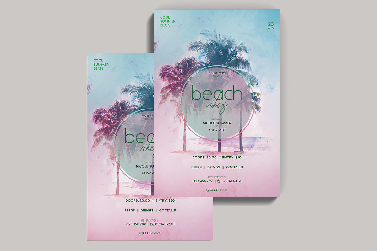 Beach Vibes PSD Flyer Template, a Flyer Template by Naim Selmani (Photo 3 of 3)