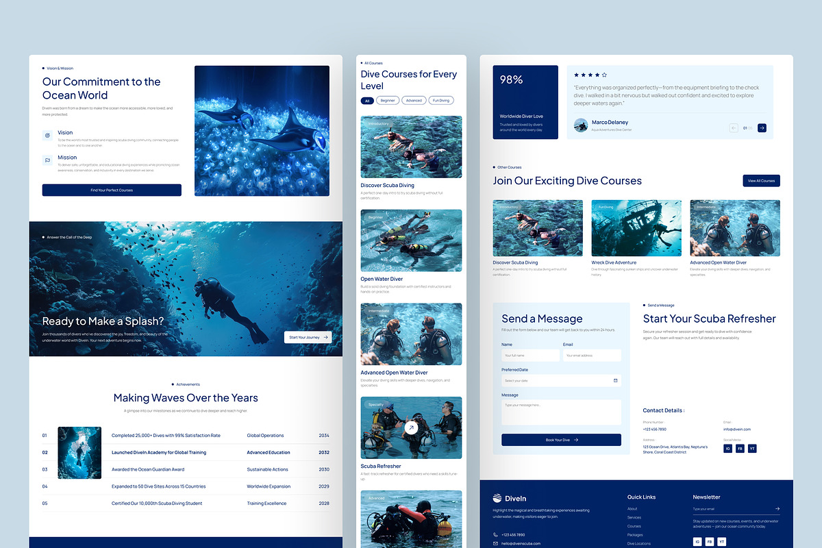 Scuba Diving Website UI Figma, an UI Kit Template by peterdraw (Photo 4 of 7)