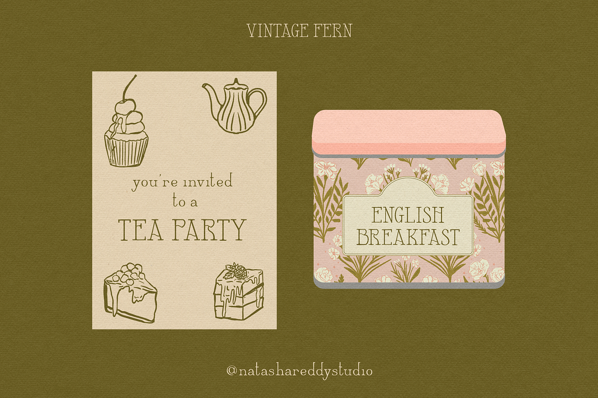 VINTAGE FERN by Natasha Reddy, a Serif Font by Natasha Reddy Studio (Photo 7 of 10)