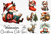 Christmas Cute Fox Sublimation Clipa, an Illustration by CrexoraLab (Thumbnail 1 of 5)