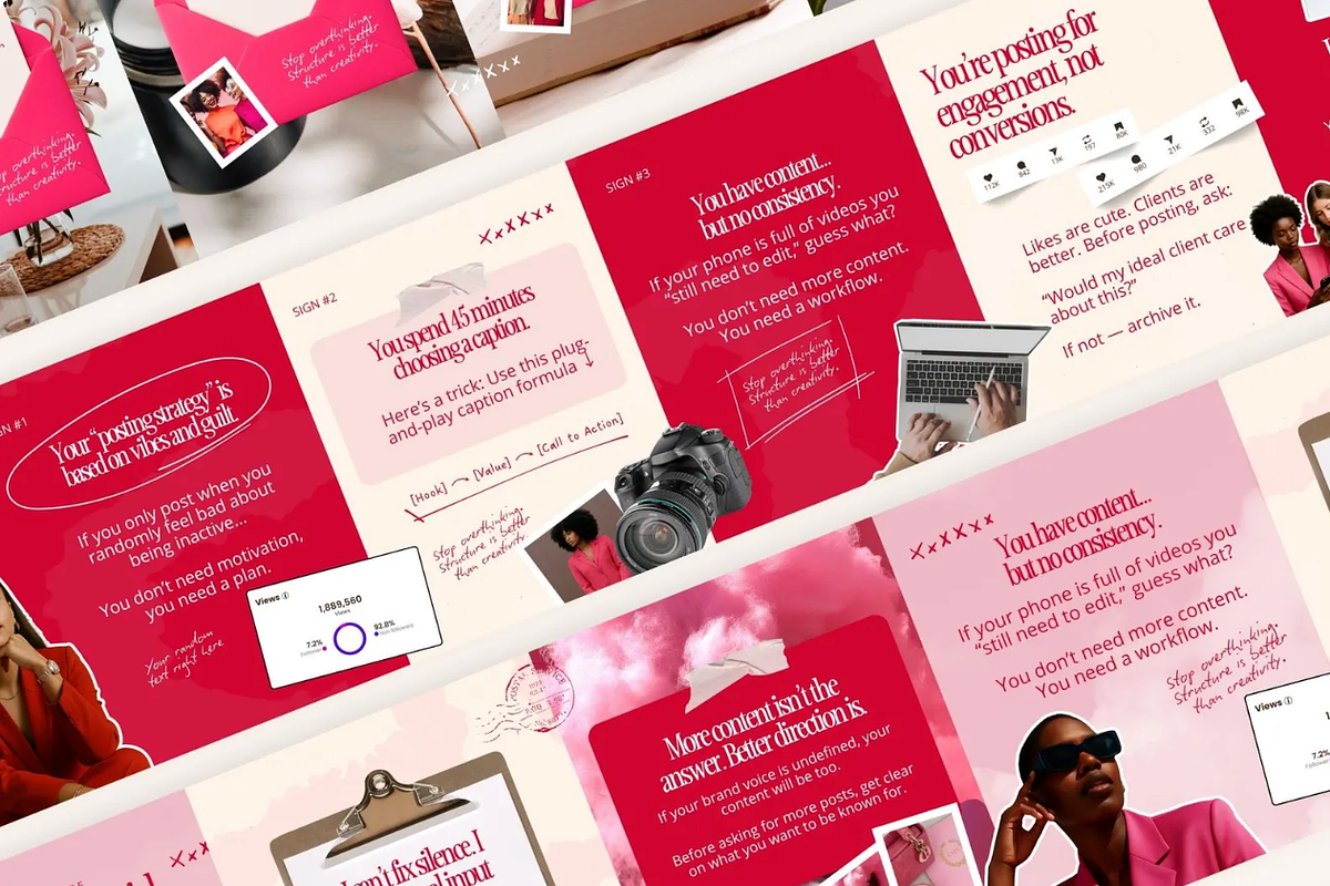 Pink & Red Carousel IG Templates preview 3