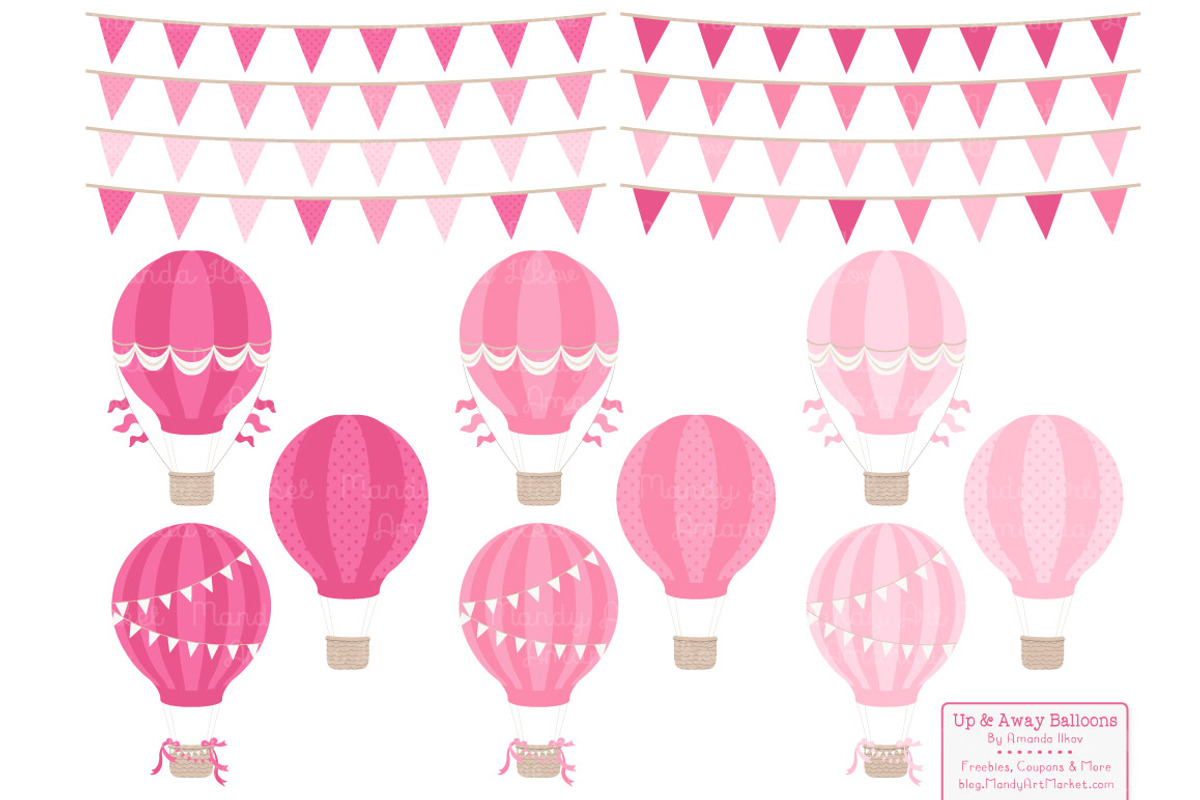 Shades of Pink Hot Air Balloons, an Illustration by Amanda Ilkov (Photo 5 of 6)