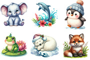 Watercolor Animal Clipart, a Seasonal Illustration by DreamArtGraphic (Thumbnail 3 of 4)