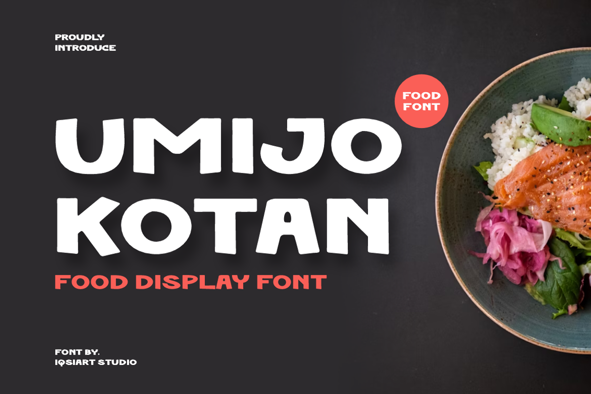 Umijo Kotan - Food Font, a Sans Serif Font by Iqsiart Studio (Photo 1 of 7)