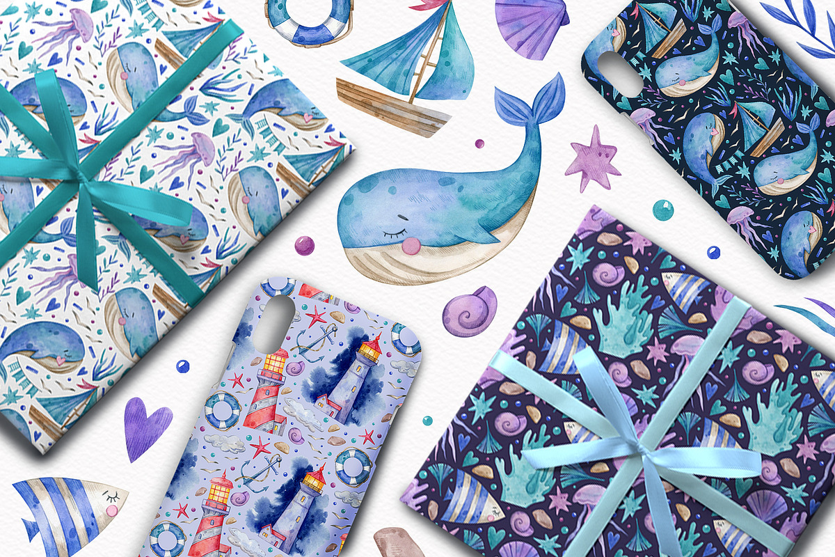 Nautical Collection | 65 elements, an Animal Illustration by Aquarellka (Photo 6 of 7)