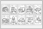 Transportation Coloring Book for Kid, a Transportation Illustration by Lamia Emad (Thumbnail 3 of 5)
