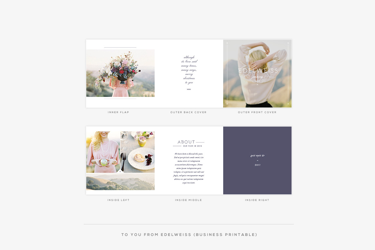 Edelweiss II Holiday Printable, a Card Template by Red Met Yellow Creative (Photo 1 of 6)