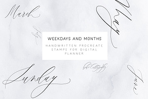 Week and Month Stamps for Procreate