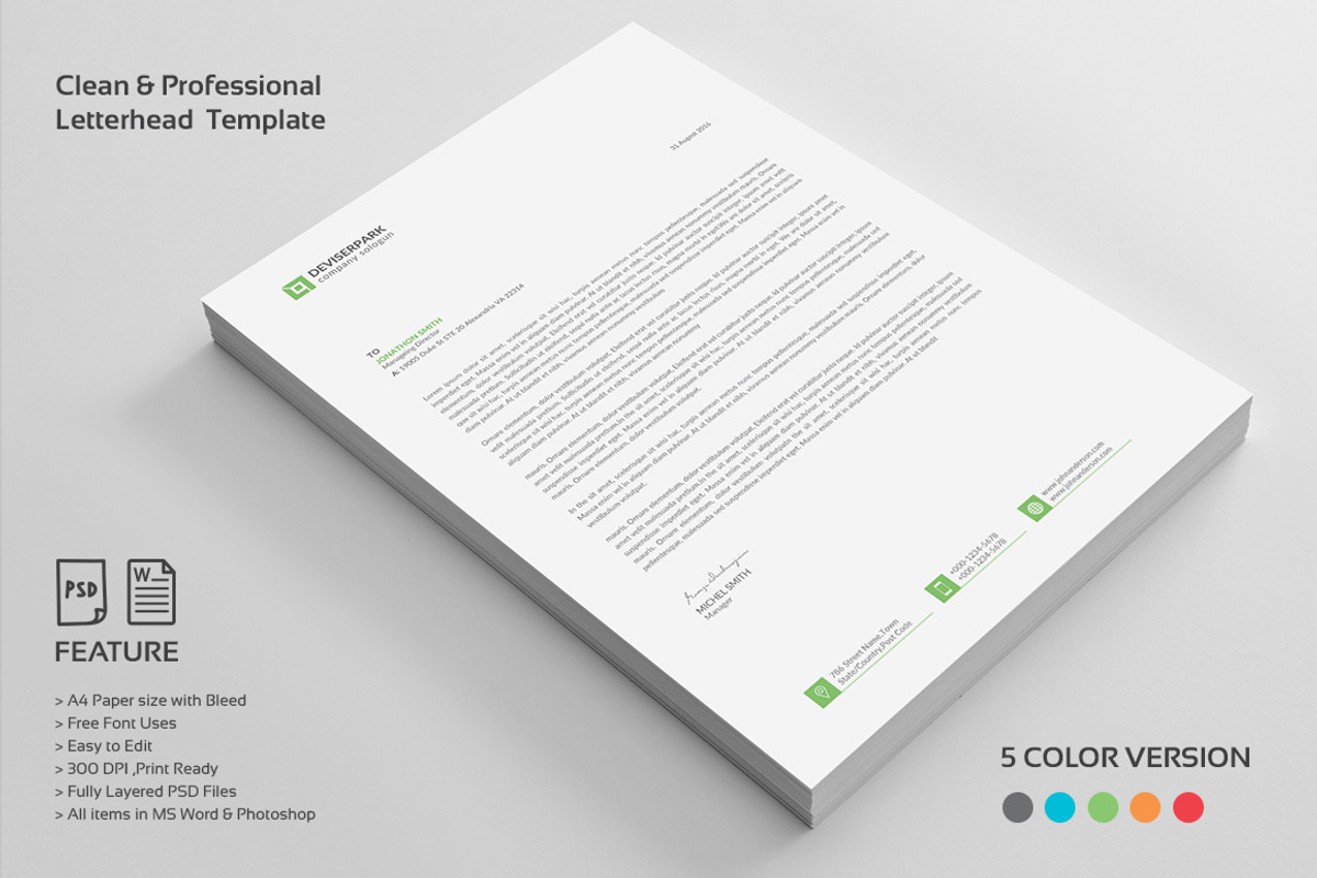 Letterhead, a Stationery Template by deviserpark (Photo 3 of 5)