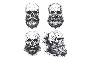 Skulls With Beards, Skull Old Brutal