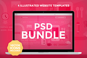 PSD Bundle - 4 Website Templates, a Landing Page Template by Mgd.Design (Thumbnail 1 of 5)