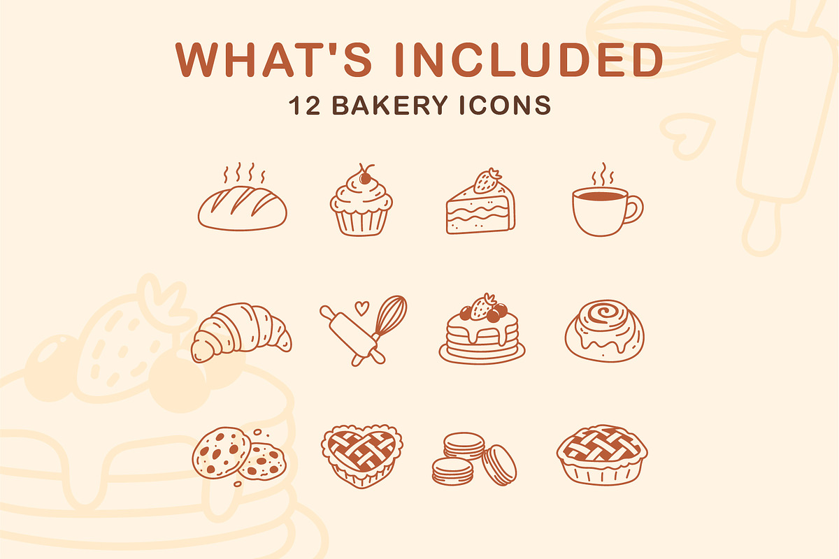 Bakery & Pastry Doodle Set, a Food Illustration by OREHOVKA (Photo 2 of 4)