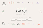 Cat Life Hand Drawn 67 Elements, an Animal Illustration by Art Club (Thumbnail 1 of 7)