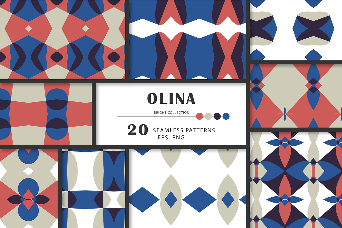 OLINA geometric seamless patterns., a Pattern Graphic by Peolla (Photo 1 of 10)