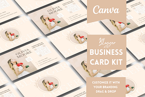 Blogger Business Card Template Kit, a Business Card Template by Golden Horizons Studio