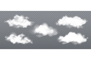 Fluffy cloud elements with, an Illustration by art PVP - market