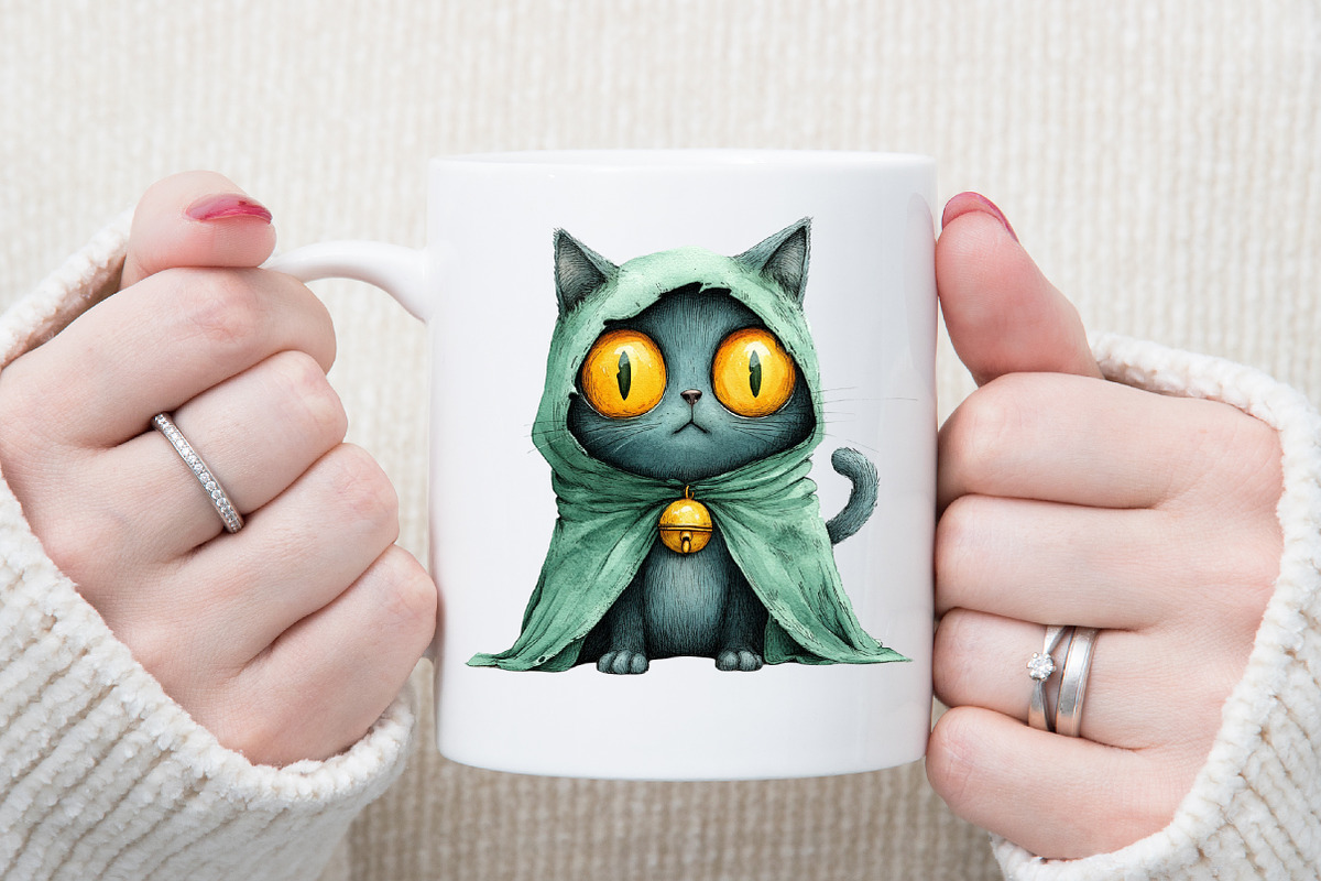 Green Zombie Cat Clipart, an Illustration by Sublimation Artist (Photo 5 of 6)