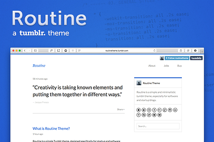 Routine ~ a solid tumblr theme