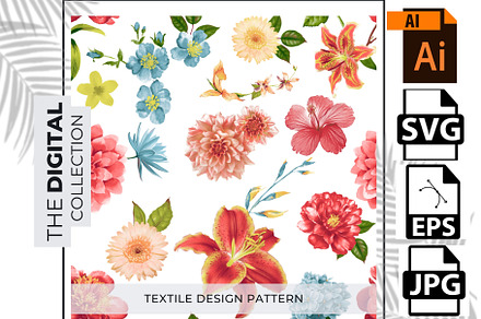 Digital Textile Design Flower