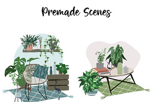 Indoor Plants, Vector Set