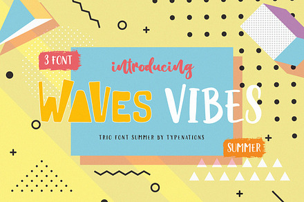 Waves Vibes Trio Font, a Sans Serif Font by Typenations