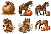 Autumn Brown Horse Clipart, an Illustration by Watercolor design (Thumbnail 4 of 4)