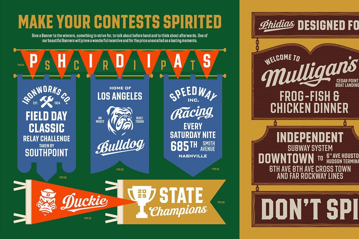 Phidias Font Collection, a Script Font by Spencer & Sons Co. (Photo 13 of 21)