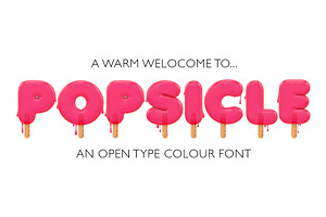 Popsicle - OTF colour font + EXTRAS, a Handwritten Font by ink drop
