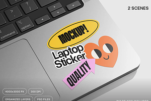 Sticker Mockup 2 Views, an Advertising Mockup by graphicsauce