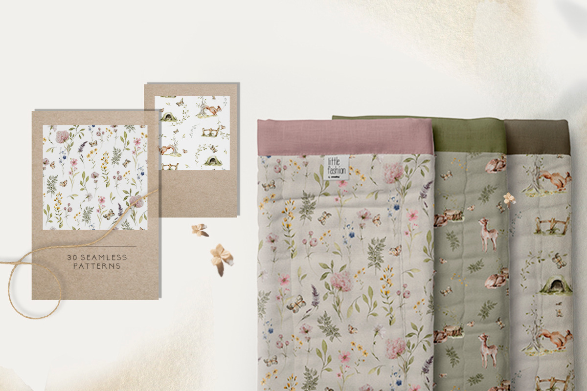 Woodland kids patterns Cute animals, an Animal Illustration by 60secondsArt (Photo 5 of 16)