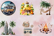 Summer Vacation Sublimation Clipart, an Illustration by SVGArt (Thumbnail 2 of 8)