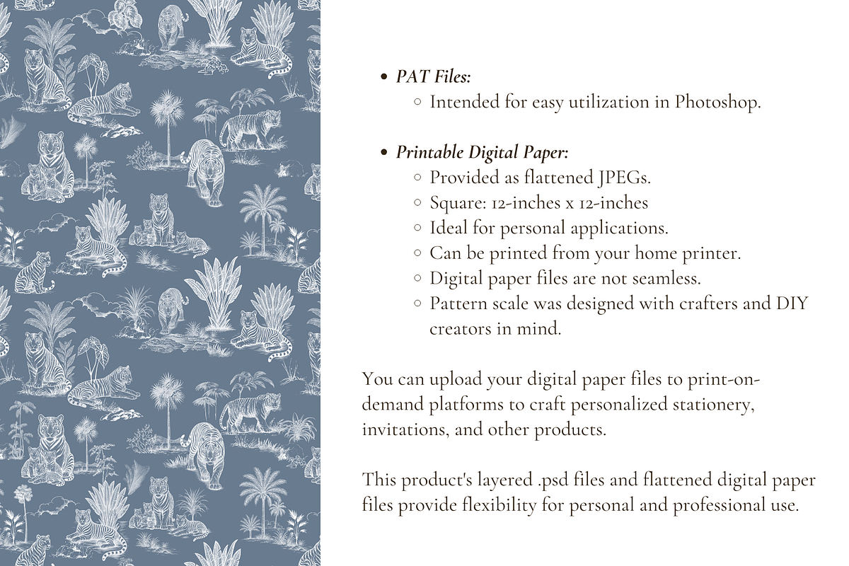 Tiger Toile de Jouy Seamless Pattern, a Pattern Graphic by Hughes Studio (Photo 7 of 8)