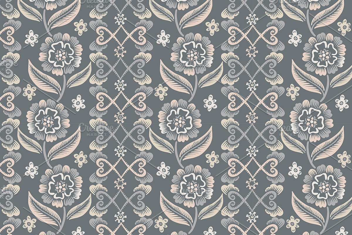 Block Print stylized floral, a Decorative Illustration by Tanna.ART (Photo 6 of 13)