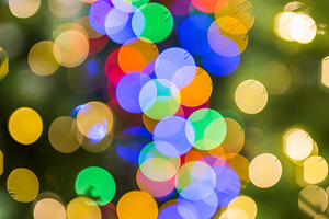 Multicolored christmas light bokeh featuring sparkling christmas light, bokeh