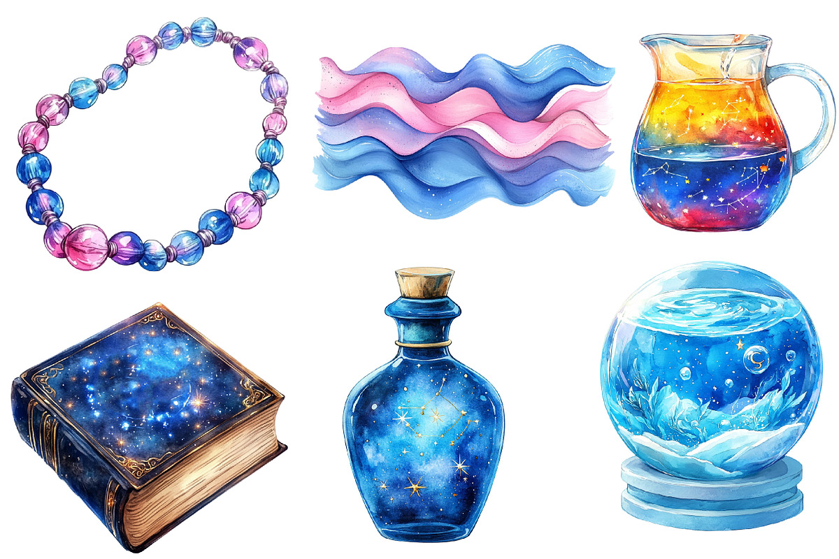 Aquarius Season Clipart, an Illustration by Designworld (Photo 4 of 9)