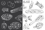 Chalkboard food set, a Food Illustration by artnLera (Thumbnail 2 of 3)