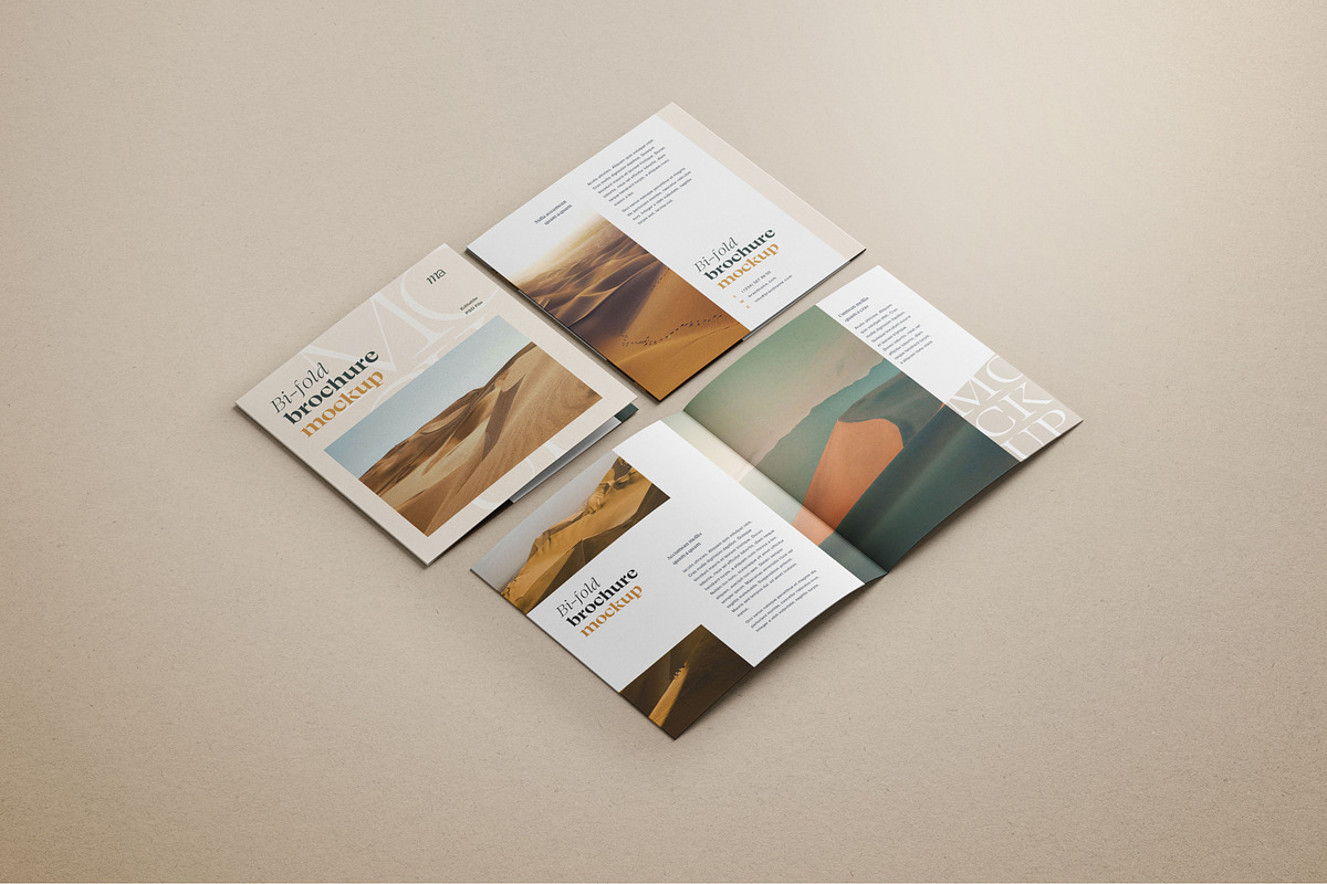Bifold Square Brochure Mockup Set, a Print Template by mockupatelier (Photo 4 of 13)