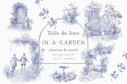 Toile De Jouy Seamless pattern