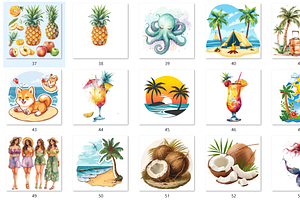 Sunny Beach Day Clipart Bundle