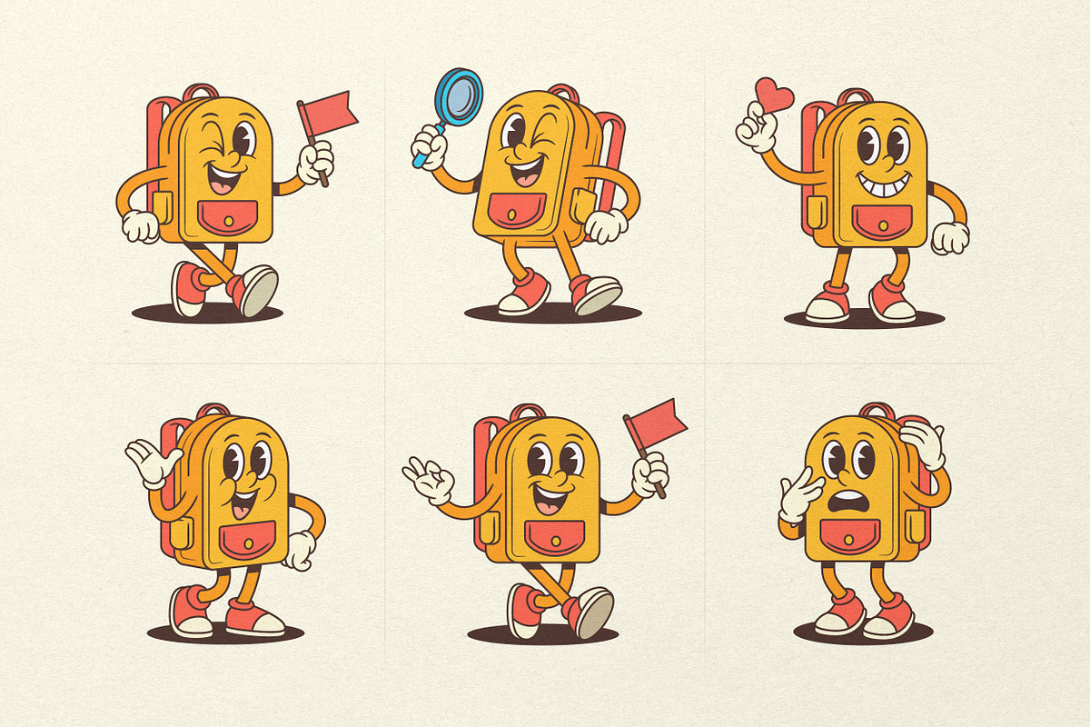 Backpack Cartoon Mascot Character, an Education Illustration by Vasya Kobelev (Photo 4 of 8)