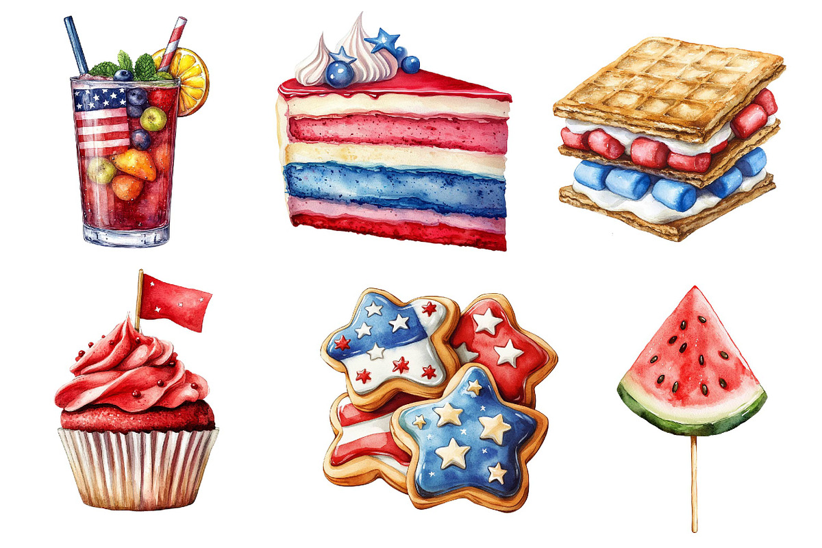Patriotic Party Foods Clipart, an Illustration by Dream Creation (Photo 6 of 6)
