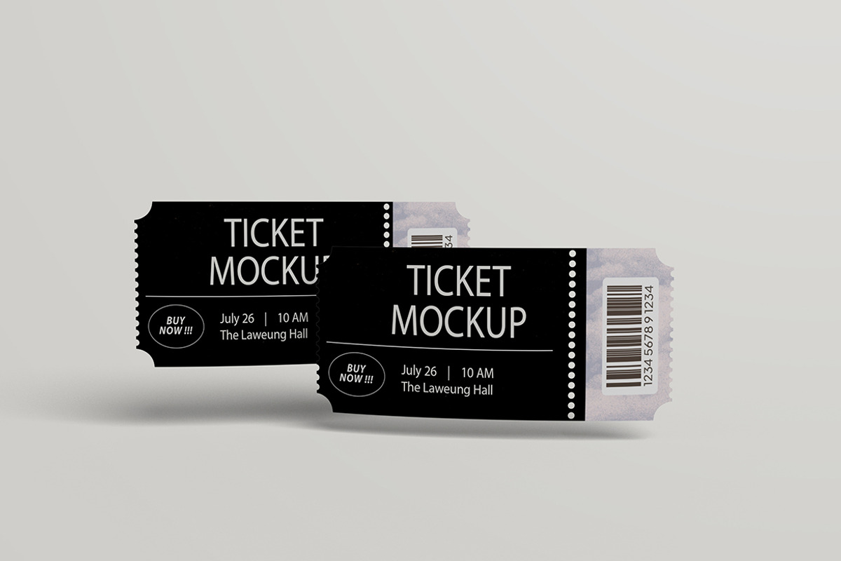 Perspective Ticket Mockup, an Advertising Mockup by Alhaytar (Photo 2 of 5)