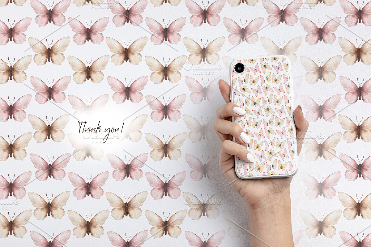 Watercolor Delicate Butterfly Set, a Decorative Illustration by MayaNavits (Photo 8 of 8)