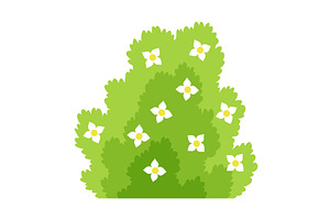 Bush with flowers icon. Cartoon, an Object Illustration by the8monkey