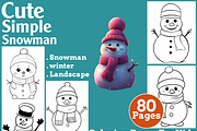 Cute Simple Snowman Coloring Pages, an Animal Illustration by martinblan (Thumbnail 1 of 4)