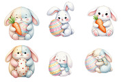 Quirky Easter Bunny Clipart, an Illustration by GatewayDesign (Thumbnail 2 of 5)