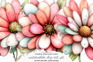 Whimsical Spring Daisy Flower Clipar, an Illustration by GatewayDesign